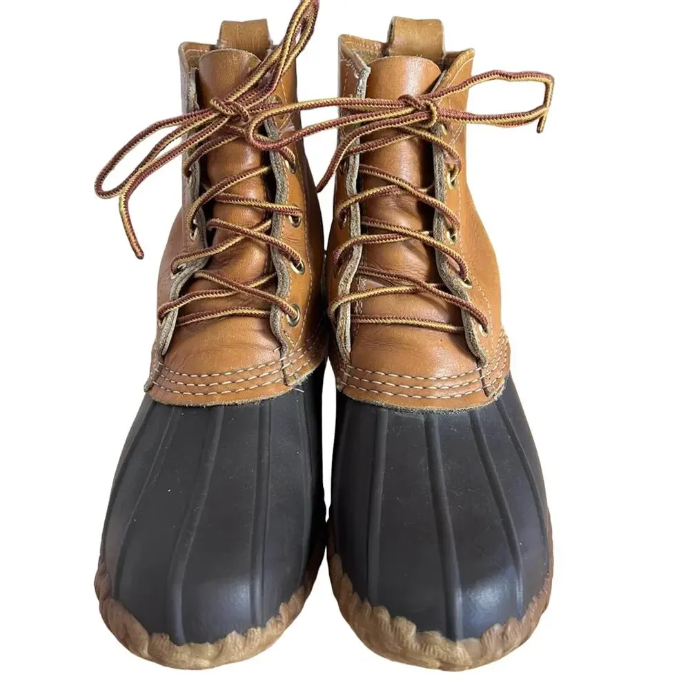 LL Bean Boots Womens 6 Brown Leather Thinsulate Maine Hunting Shoe Duck Vintage